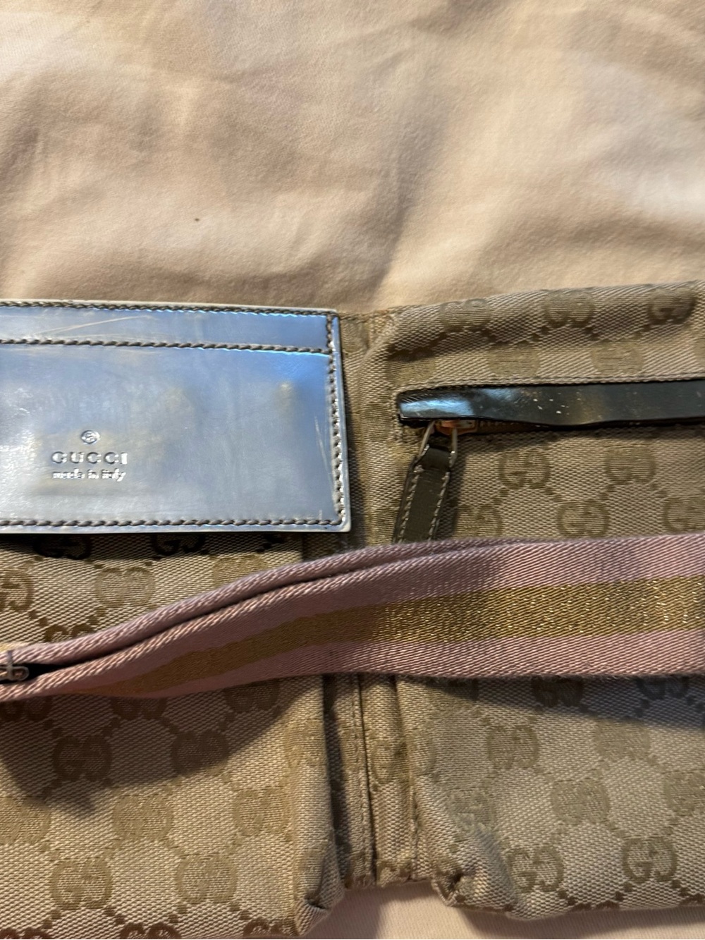 Gucci Beige and Brown Monogram Canvas Card Wallet with Silver Accent - Picture 12 of 13